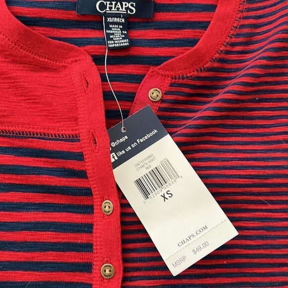 NWT Ladies Chaps striped pullover XS - Picture 2 of 5